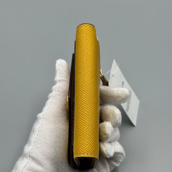 Coach CH808 Yellow Gold Wyn Small Crossgrain Leather Envelope Wallet NWT - Picture 5 of 16